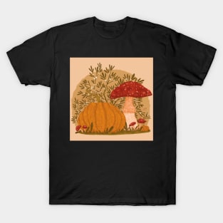 Holly Pumpkins and Mushrooms T-Shirt